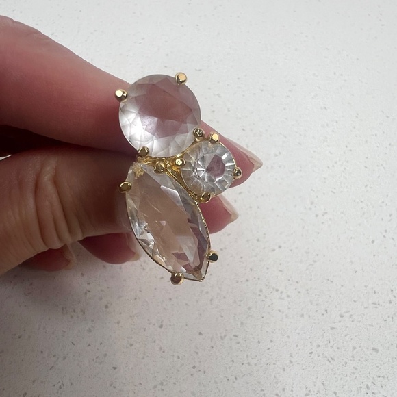 Kate Spade Faceted Crystal Cluster Stud Earrings Gold tone with crystal - Picture 6 of 8
